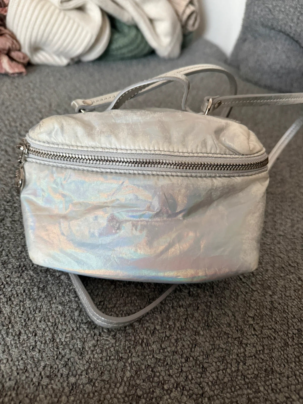 Longchamp silver grey leather crossbody bag - view 4