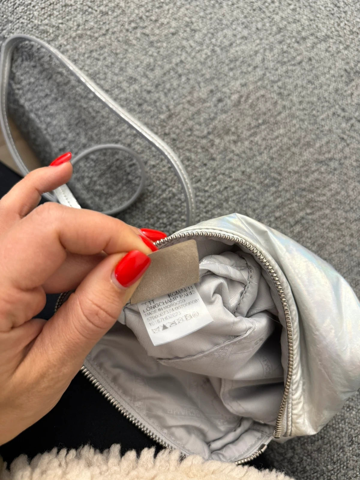 Longchamp silver grey leather crossbody bag - view 16