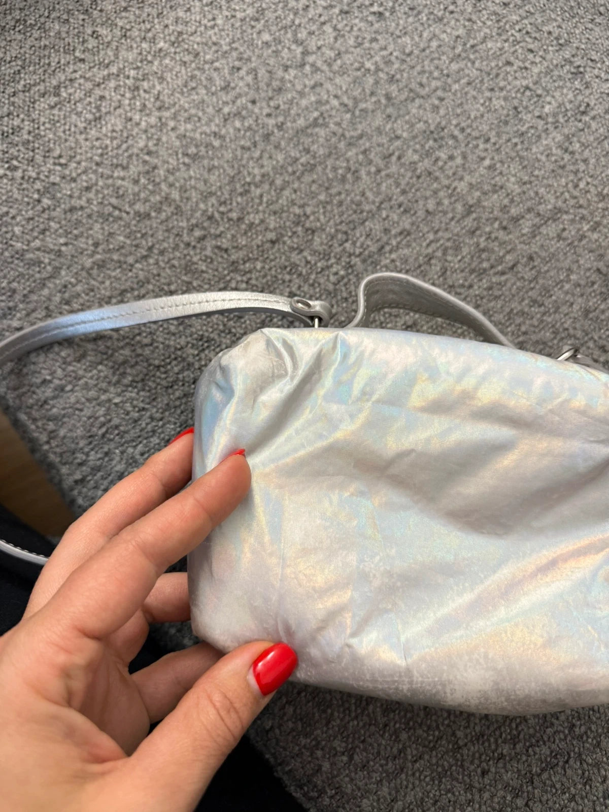 Longchamp silver grey leather crossbody bag - view 12