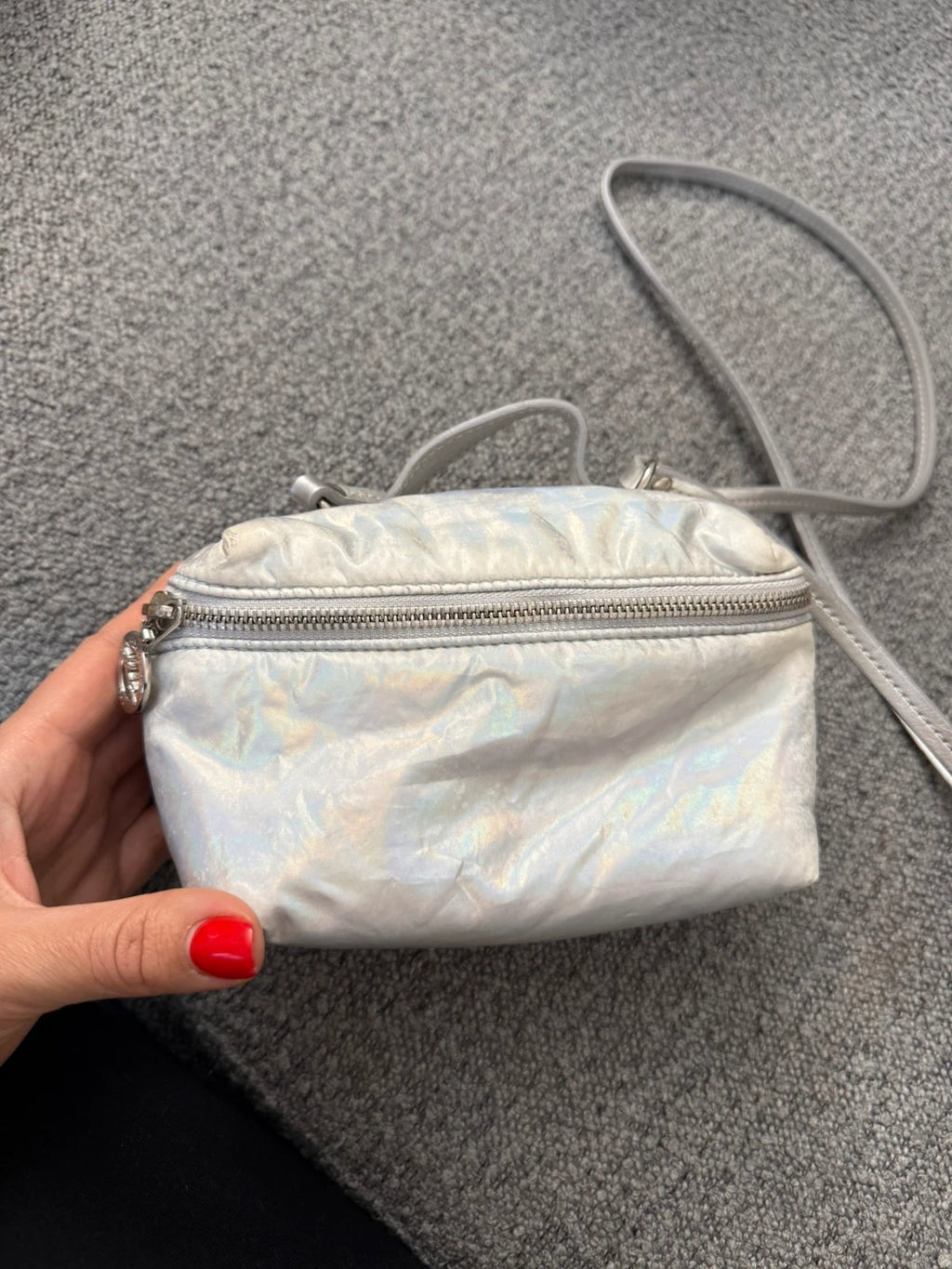 Longchamp silver grey leather crossbody bag - view 7