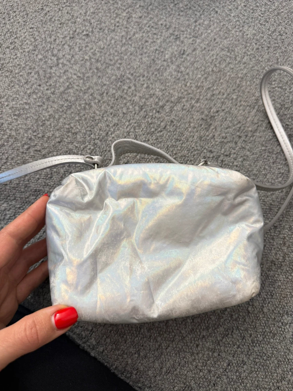Longchamp silver grey leather crossbody bag - view 8