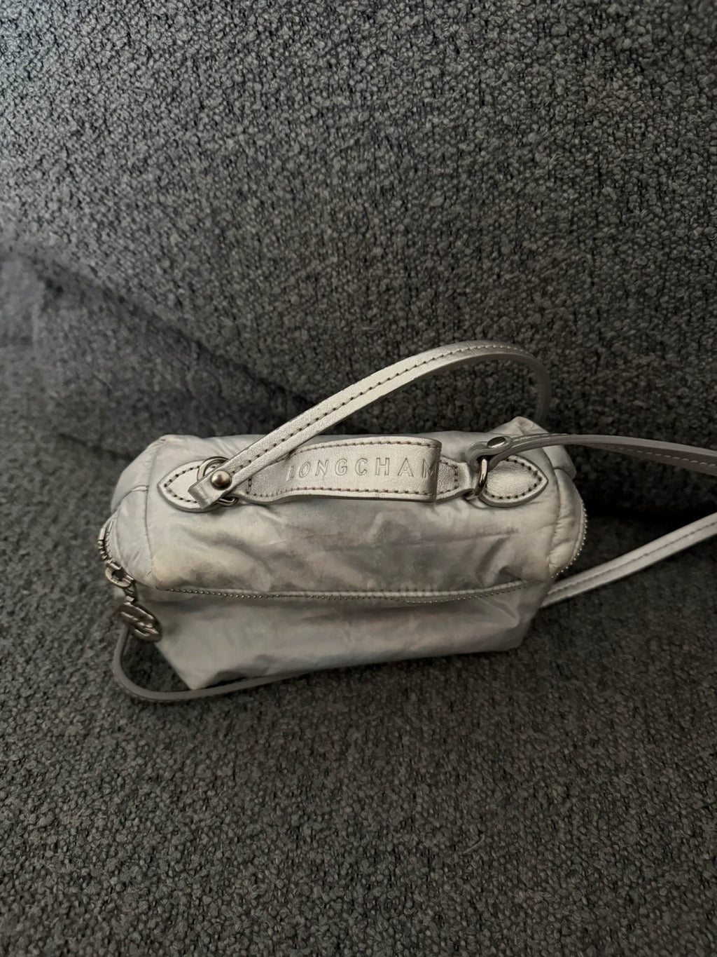 Longchamp silver grey leather crossbody bag - view 3