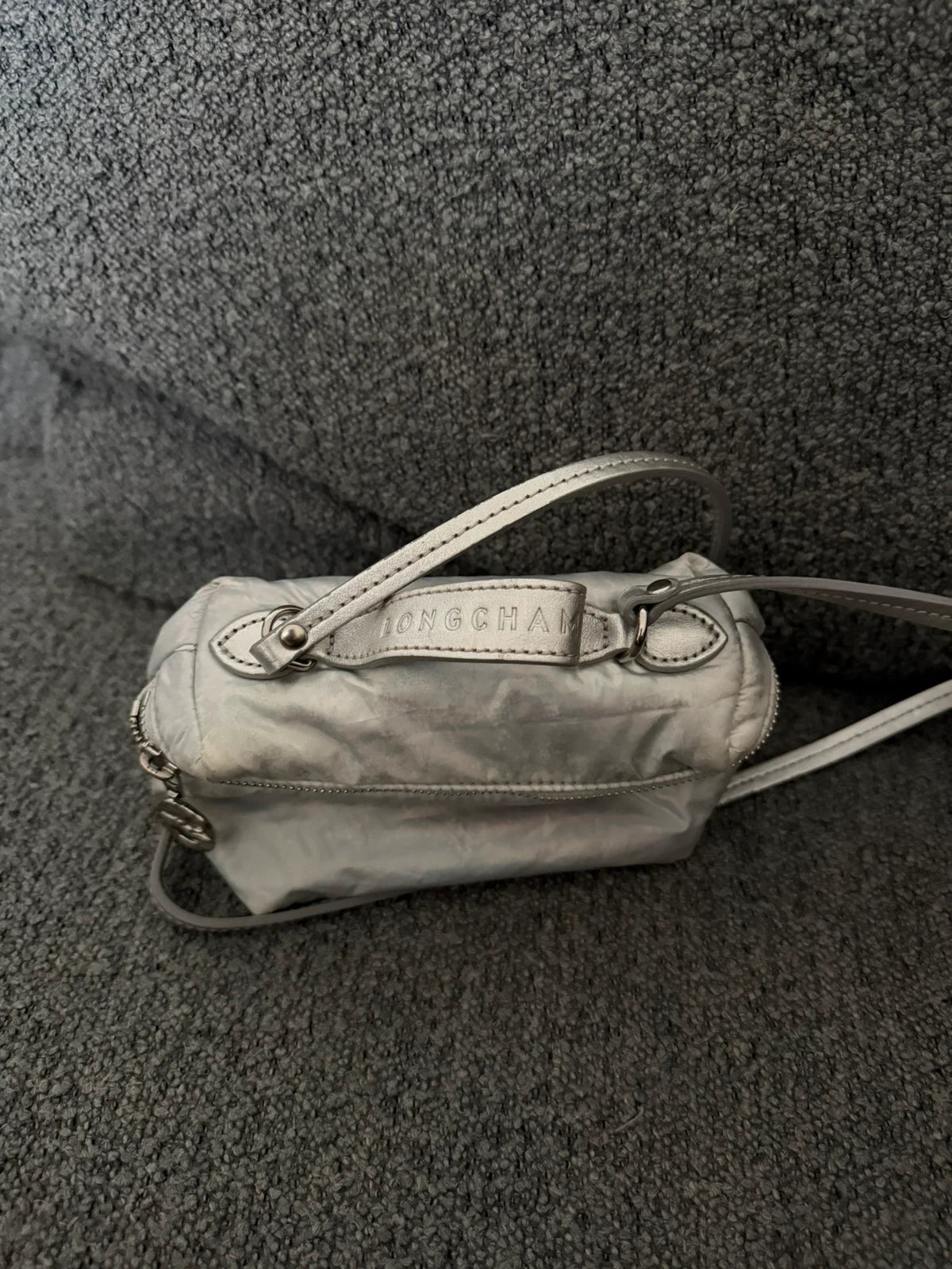 Longchamp silver grey leather crossbody bag - view 3