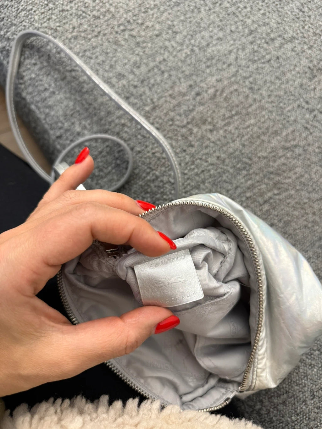 Longchamp silver grey leather crossbody bag - view 15