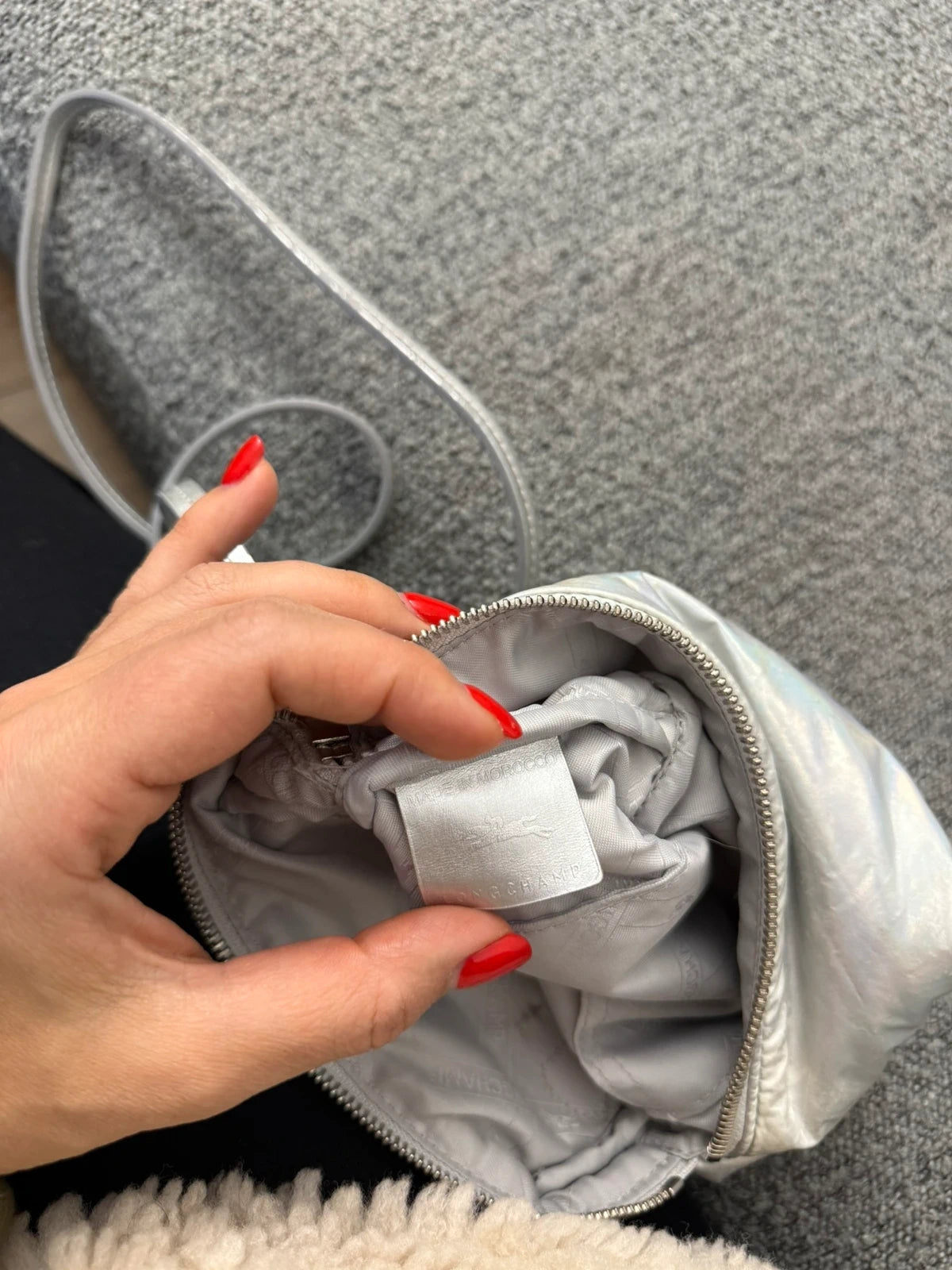 Longchamp silver grey leather crossbody bag - view 15