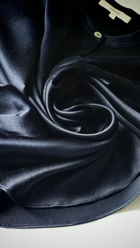 Vince navy silk shirt - view 6