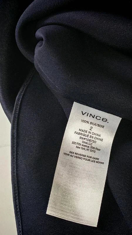 Vince navy silk shirt - view 5
