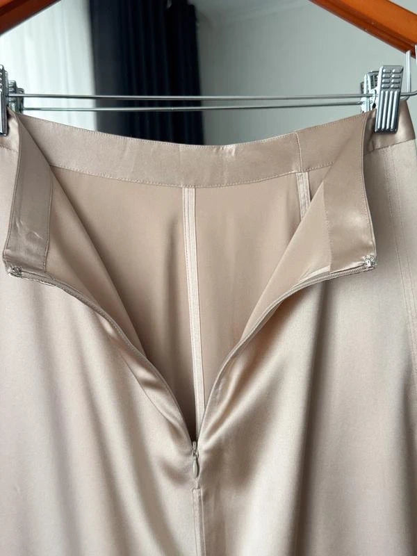 Joseph Selena beige textured silk satin asymmetric skirt - view 4