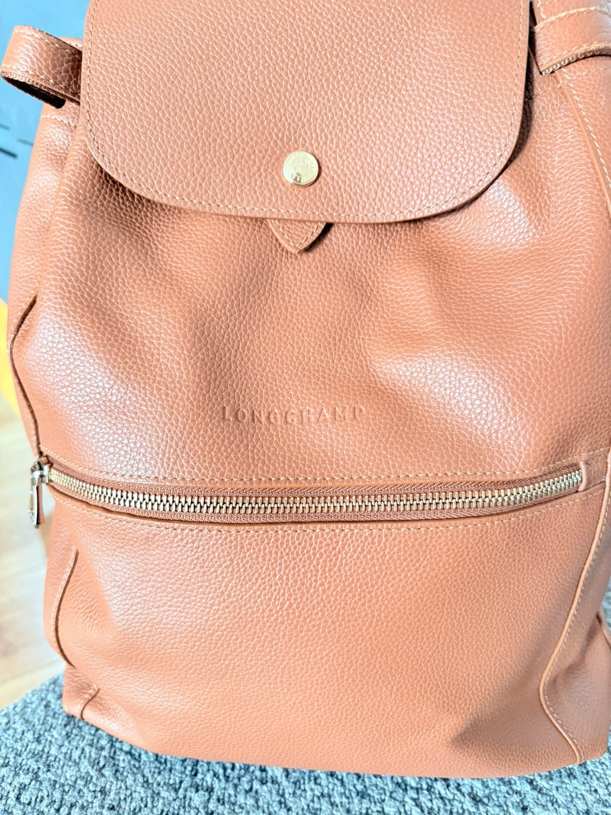 Longchamp le foulonne brown leather backpack - view 3