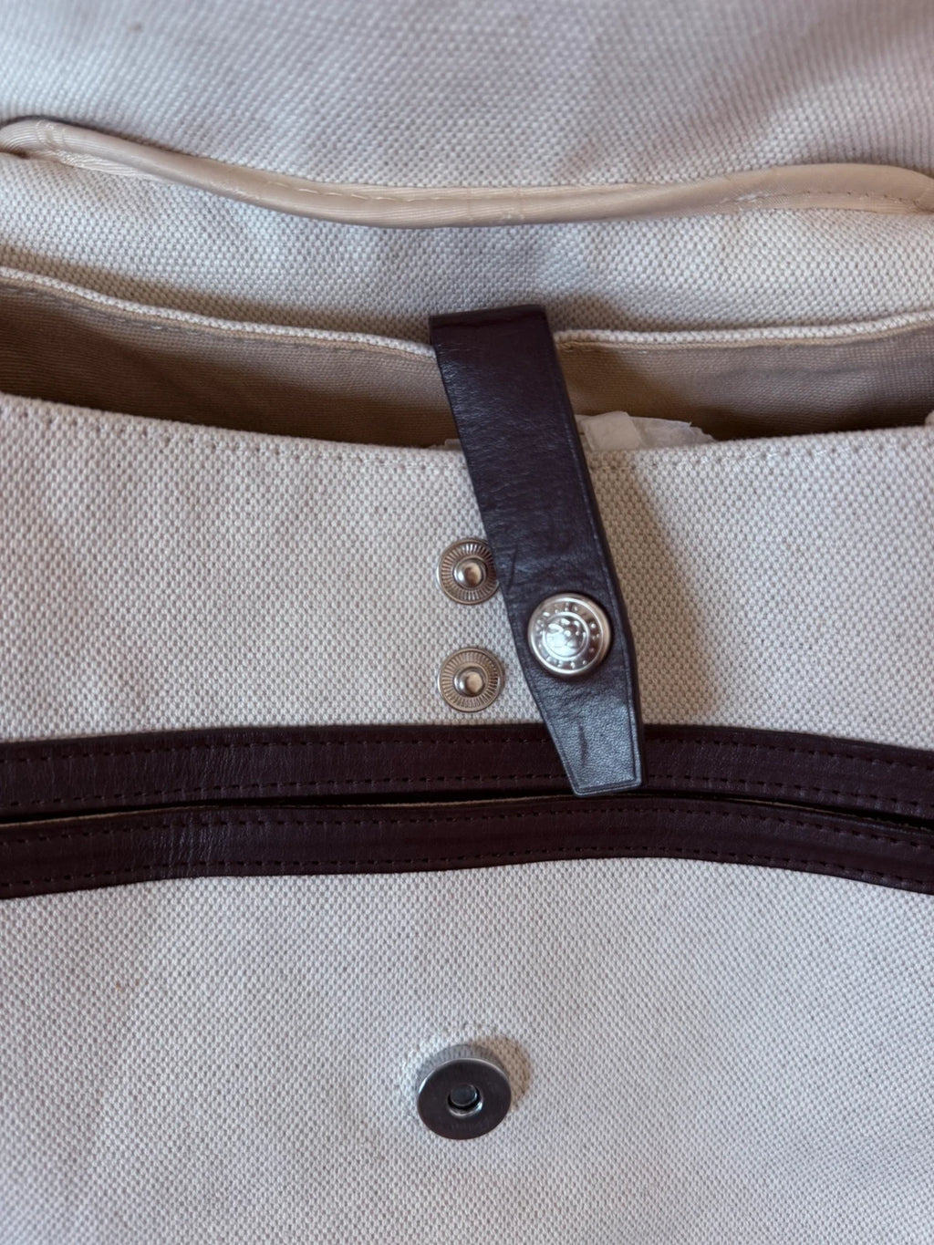 Longchamp balzane burgundy leather white fabric big bag - view 10