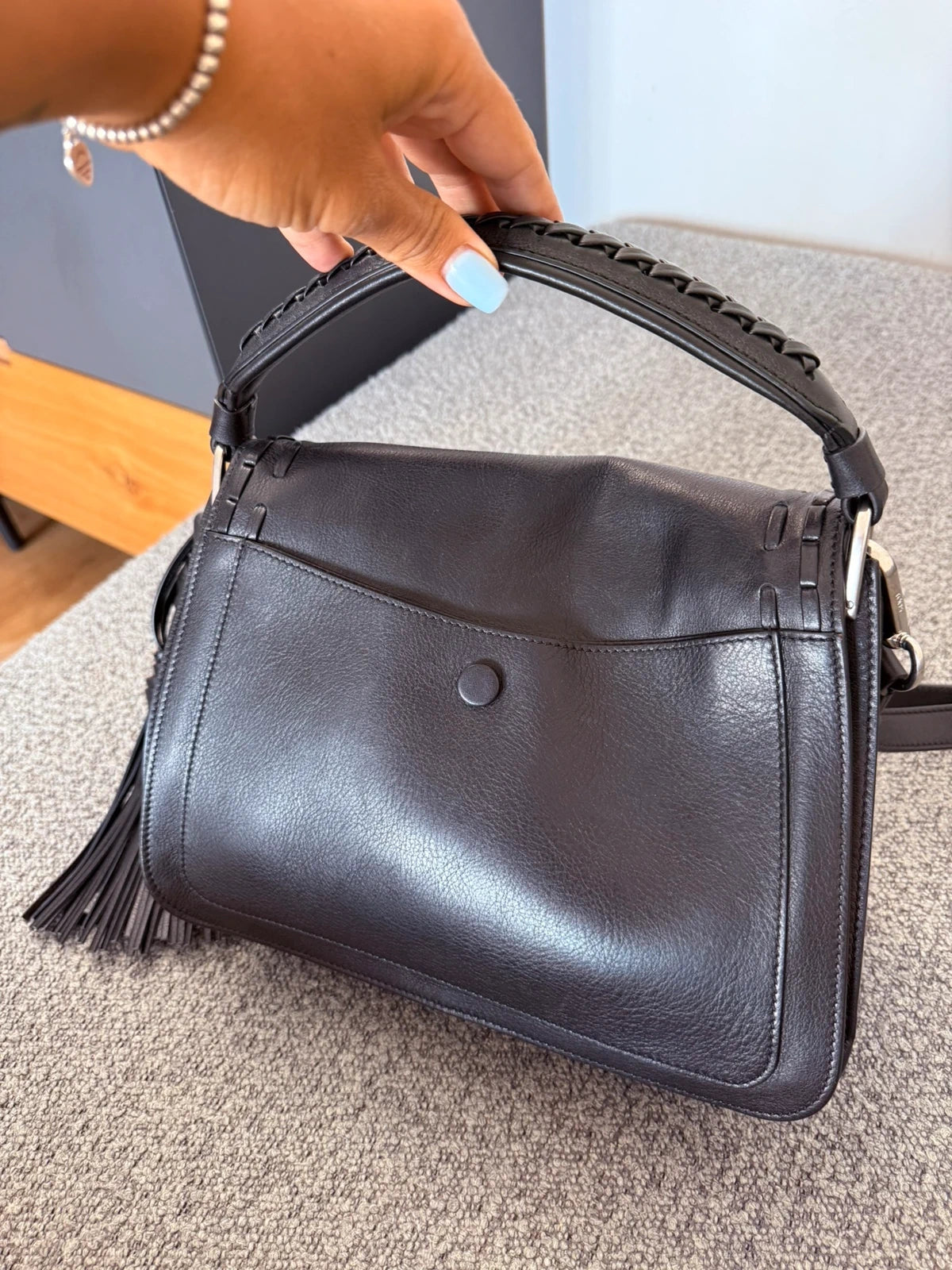 Tod's double T black leather handbag /crossbody bag - view 10