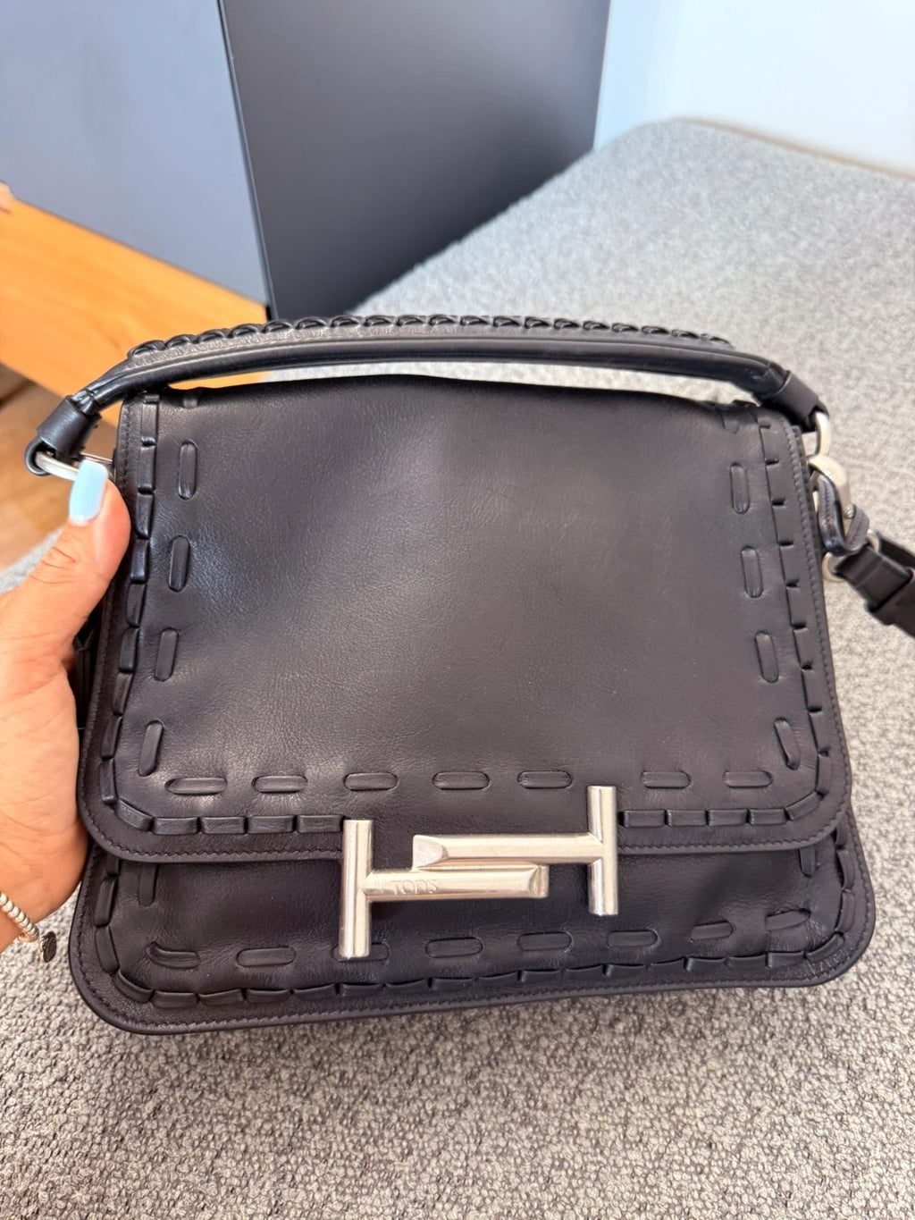 Tod's double T black leather handbag /crossbody bag - view 6