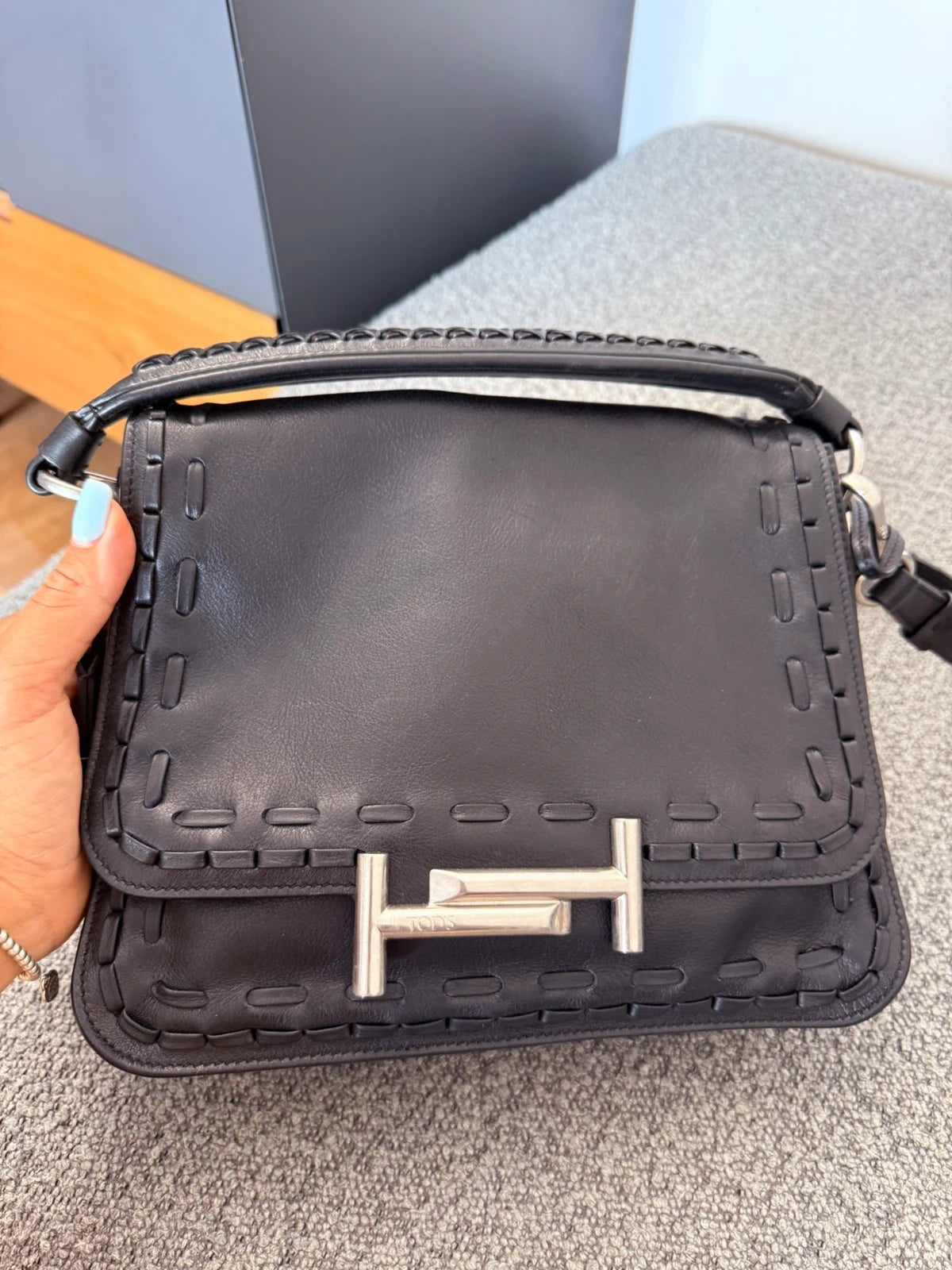 Tod's double T black leather handbag /crossbody bag - view 6