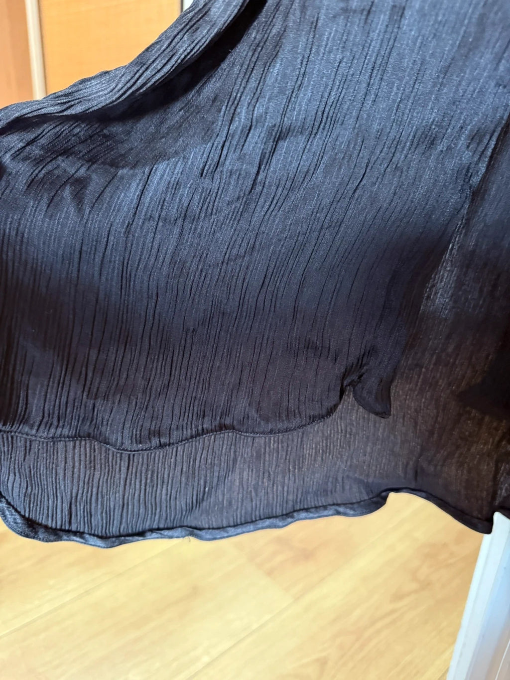 (Nude) black long acetate silk dress - view 8