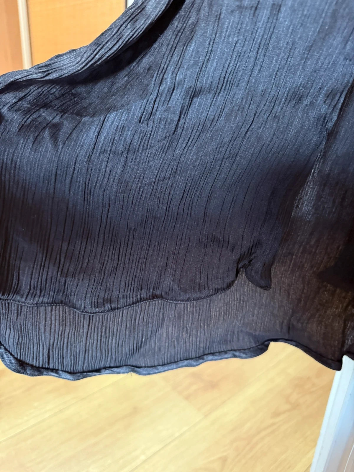 (Nude) black long acetate silk dress - view 8