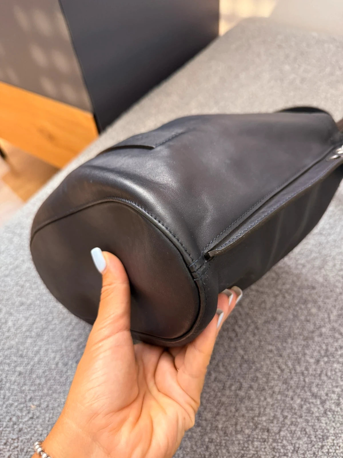 Longchamp 3D navy blue leather crossbody bag - view 5