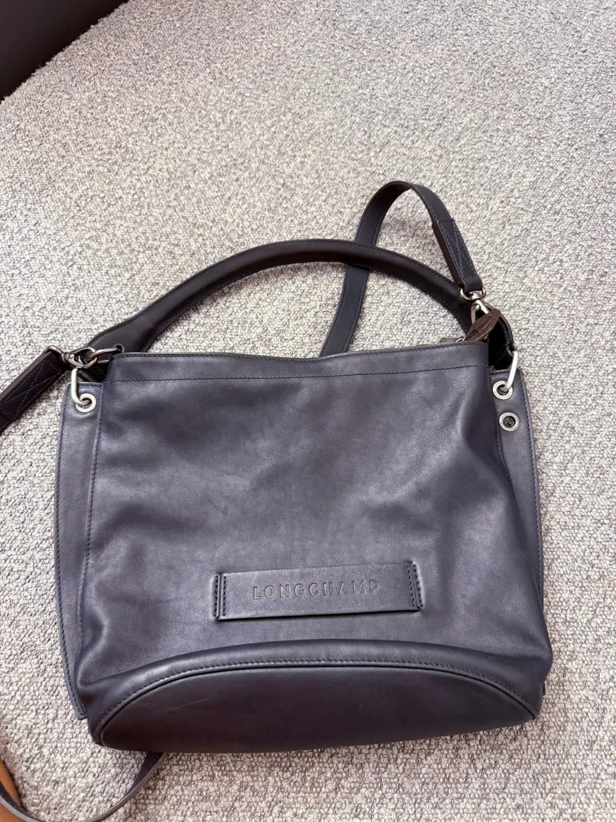 Longchamp 3D navy blue leather crossbody bag - view 11