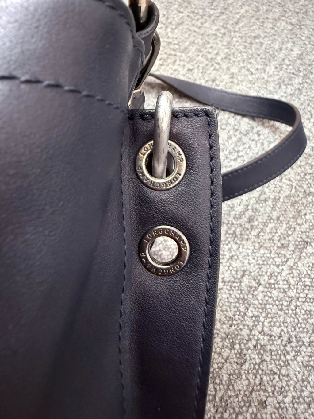Longchamp 3D navy blue leather crossbody bag - view 7