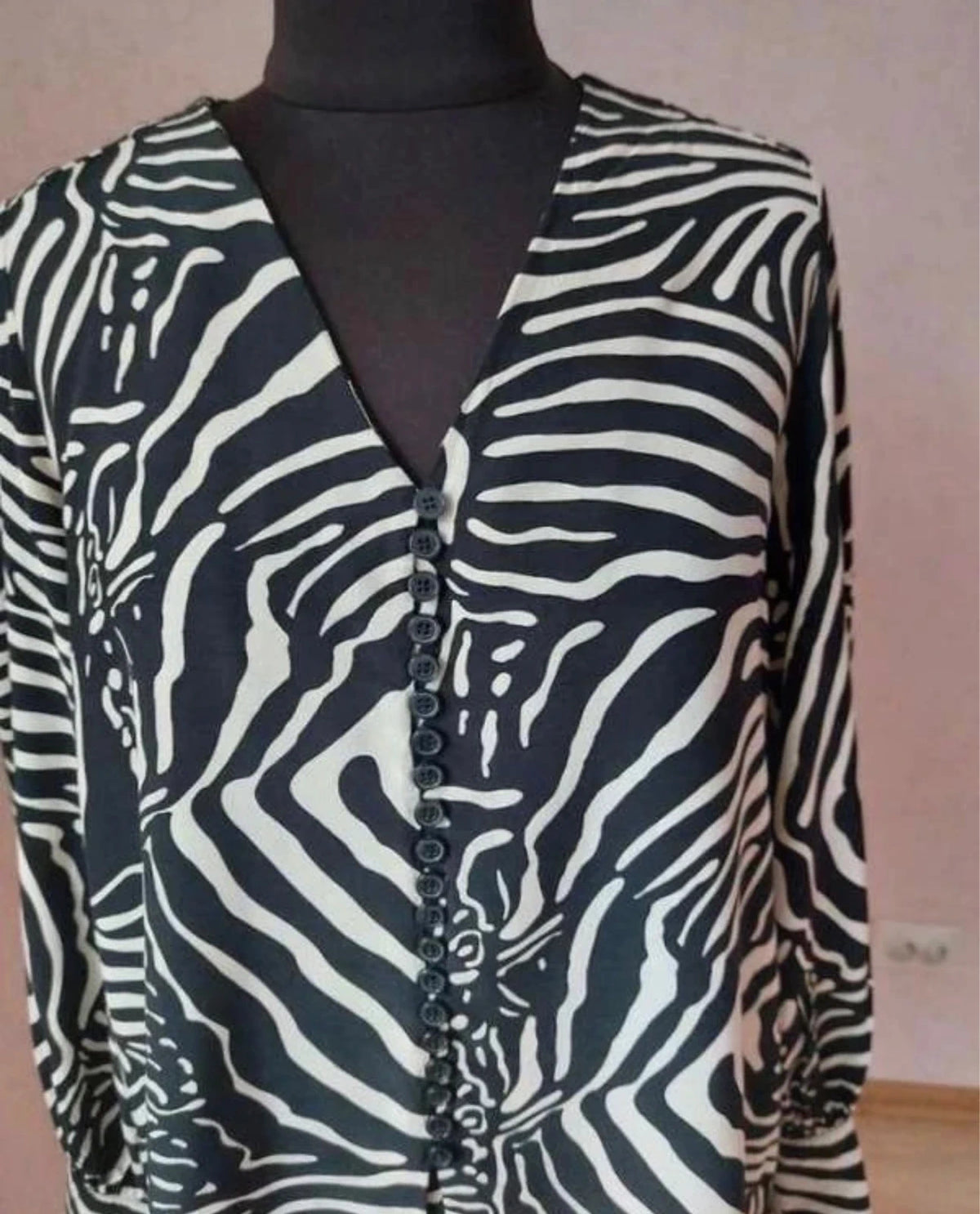 By Malene Birger black white viscose zebra blouse - view 4
