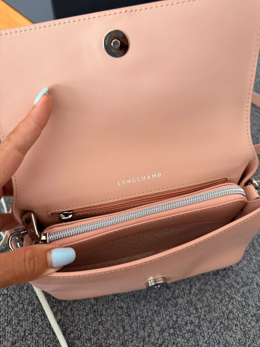 Longchamp new pink leather crossbody bag - view 5