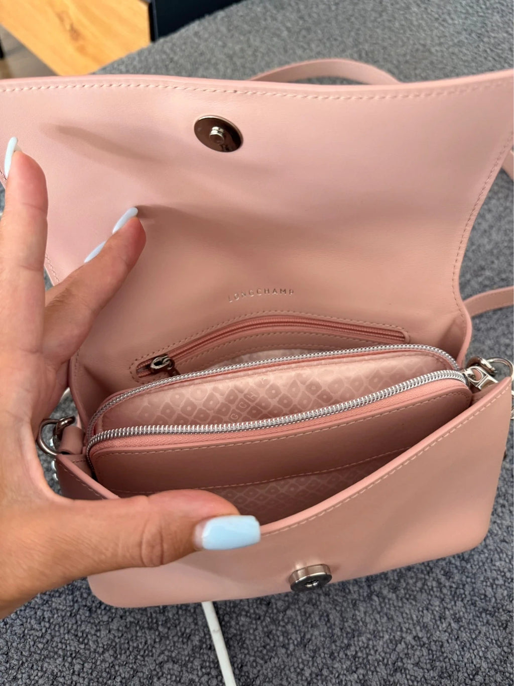 Longchamp new pink leather crossbody bag - view 6