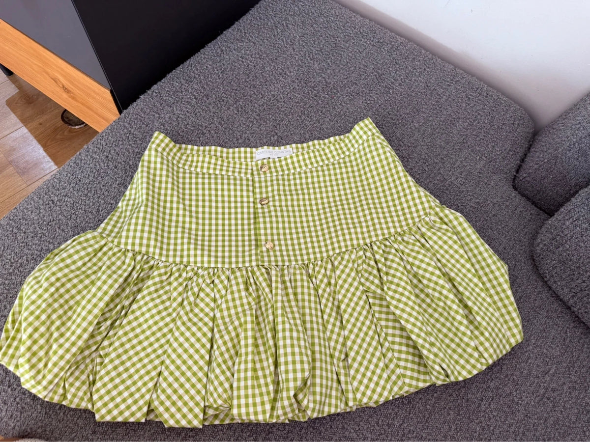 Caroline Constas New York green cotton skirt