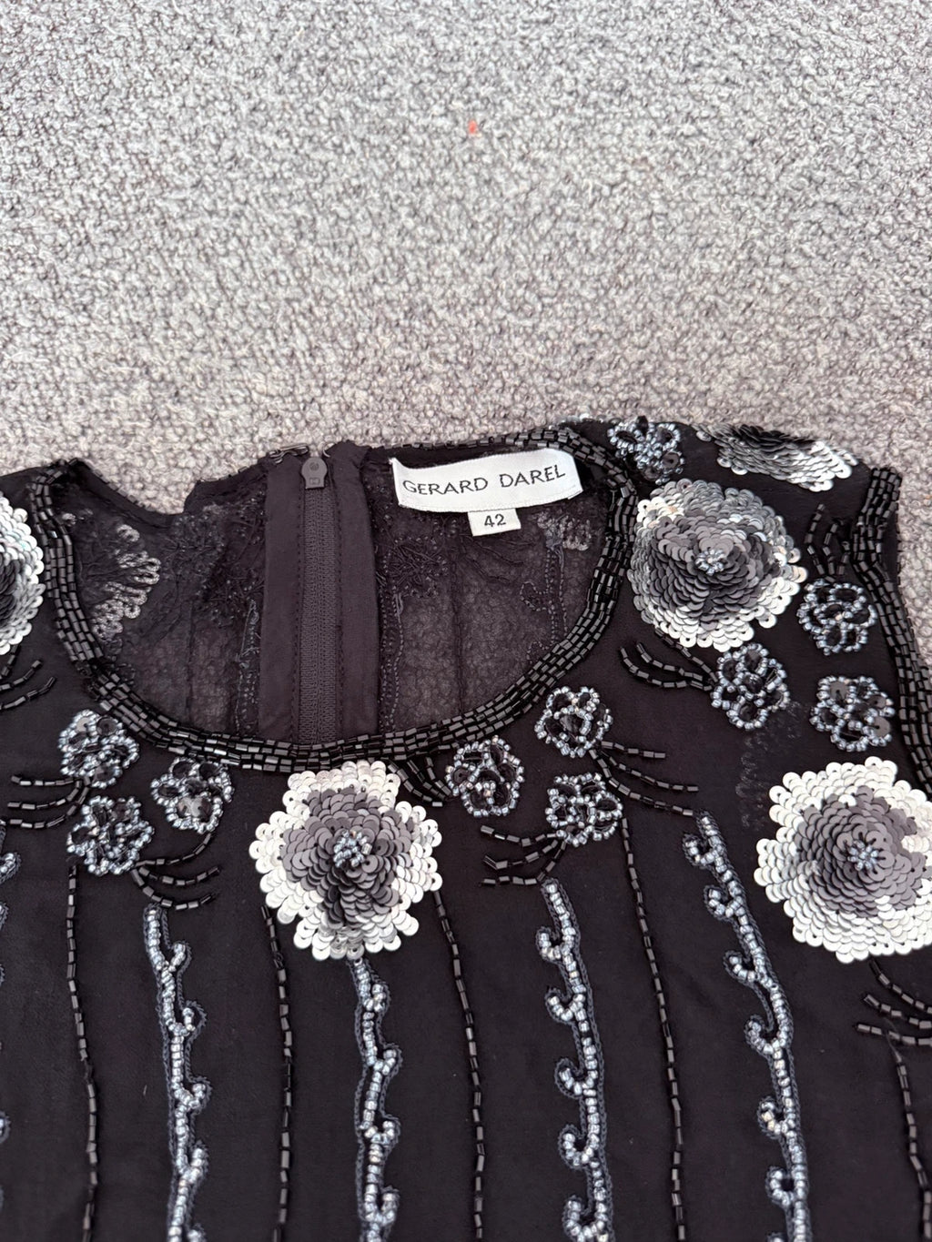 Gerard Darel silk top sequins embroidered - view 4