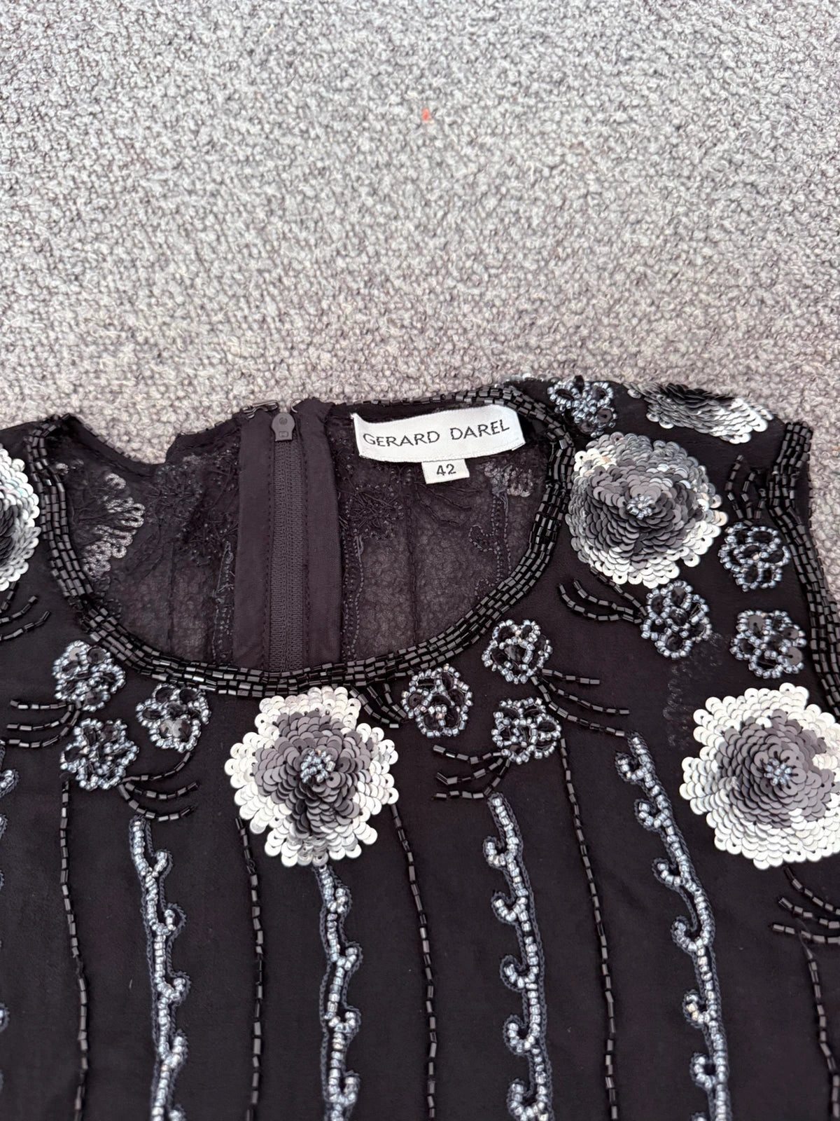 Gerard Darel silk top sequins embroidered - view 4