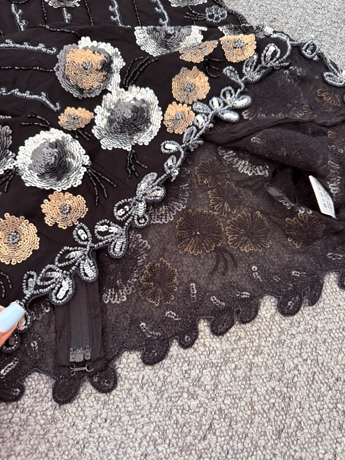 Gerard Darel silk top sequins embroidered - view 6