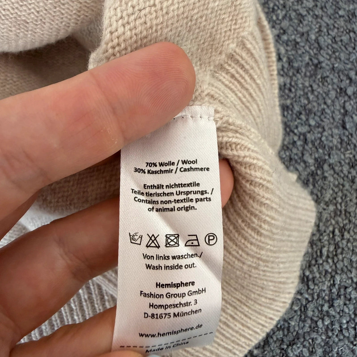 Hemisphere wool cashmere beige cardigan - view 10