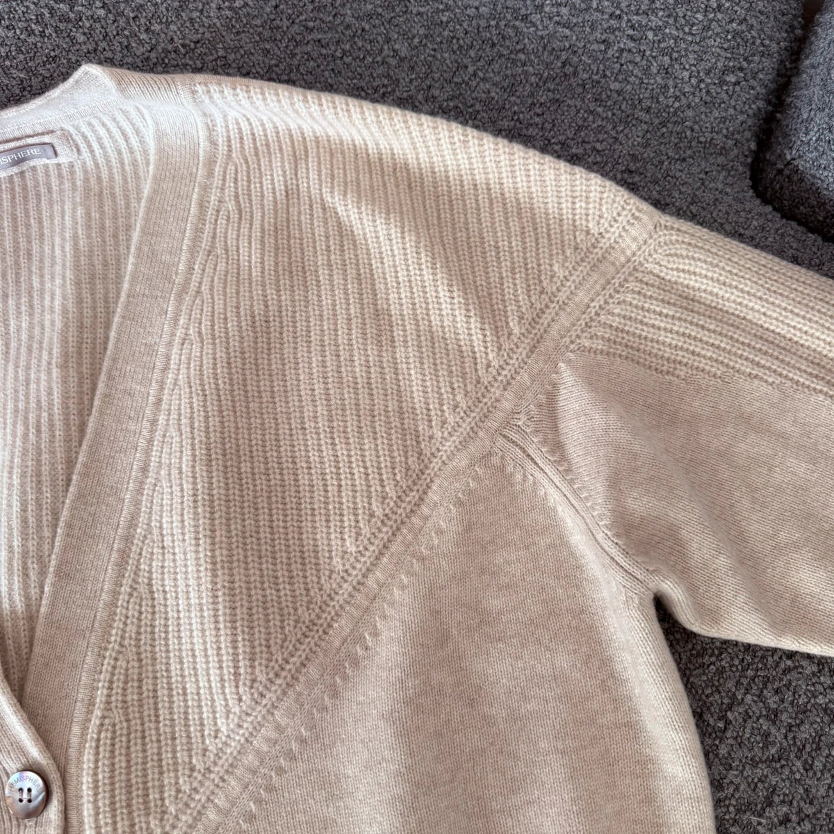 Hemisphere wool cashmere beige cardigan - view 7