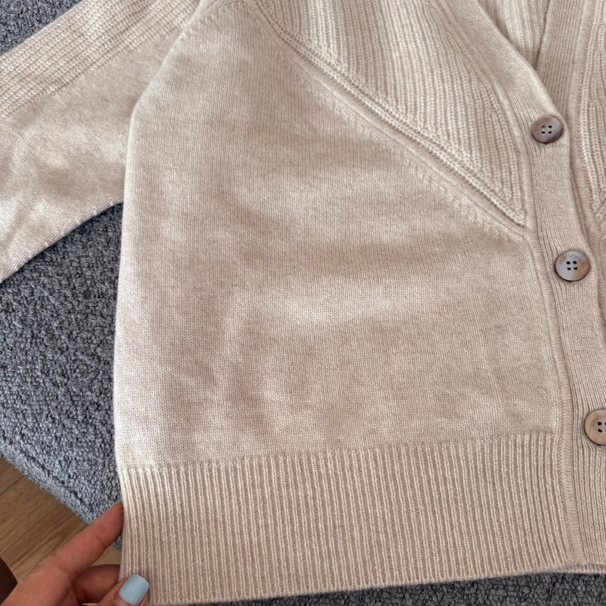 Hemisphere wool cashmere beige cardigan - view 6