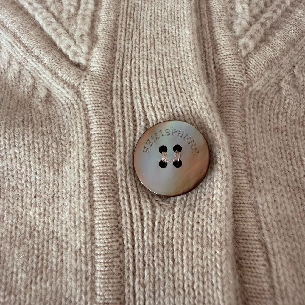 Hemisphere wool cashmere beige cardigan - view 4
