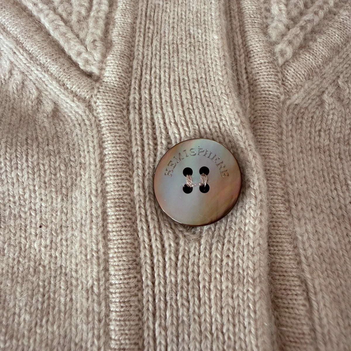 Hemisphere wool cashmere beige cardigan - view 4