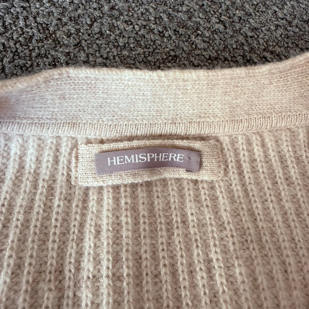 Hemisphere wool cashmere beige cardigan - view 5