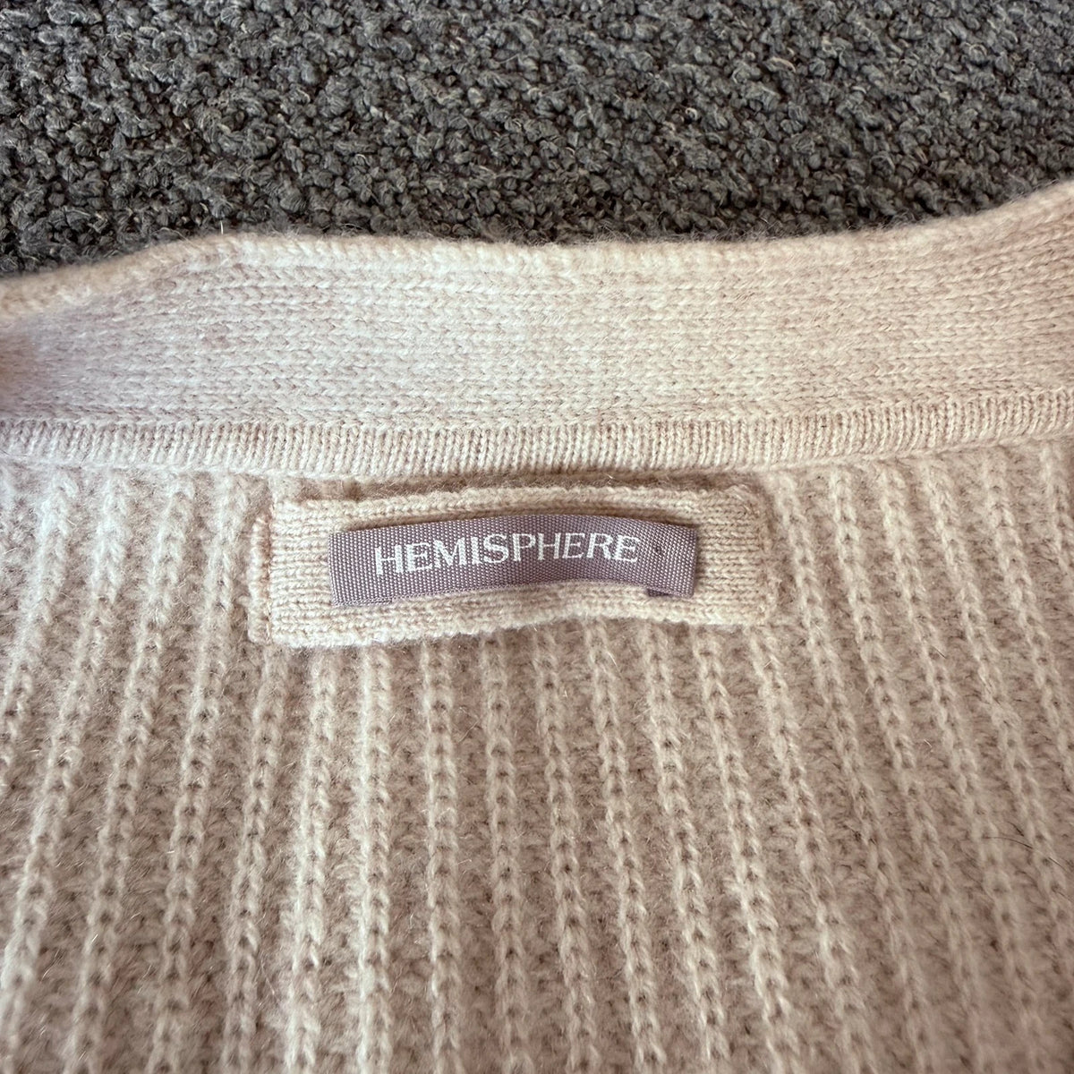 Hemisphere wool cashmere beige cardigan - view 5