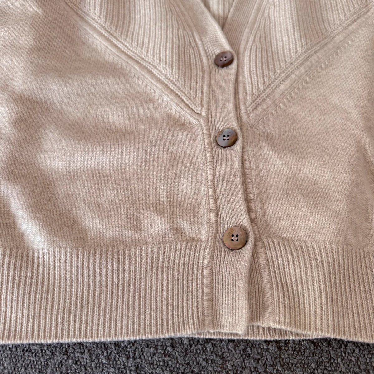 Hemisphere wool cashmere beige cardigan - view 3