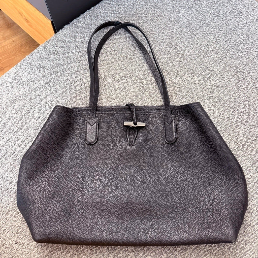 Longchamp roseau black soft leather hobo bag - view 3
