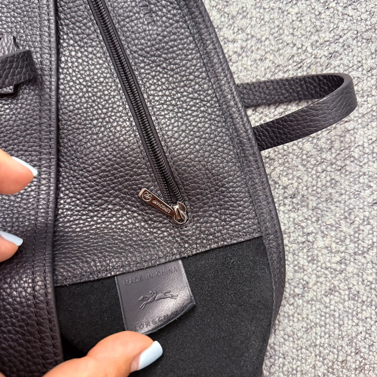 Longchamp roseau black soft leather hobo bag - view 14