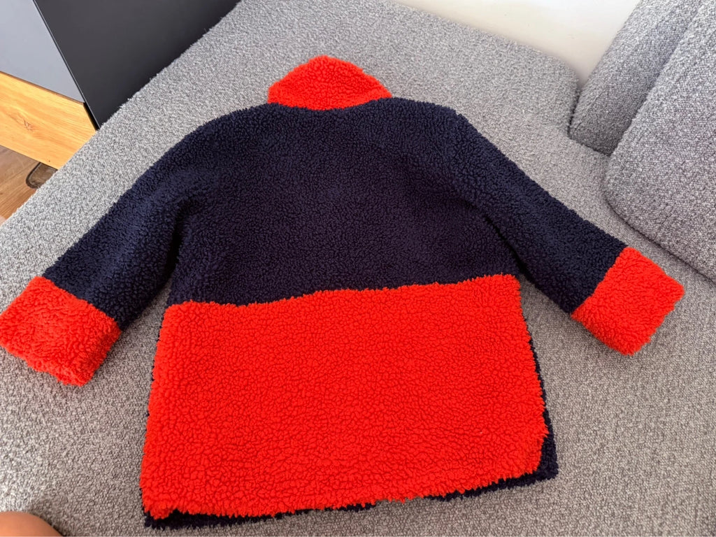 Mini Rodini faux fur jacket blue red - view 8