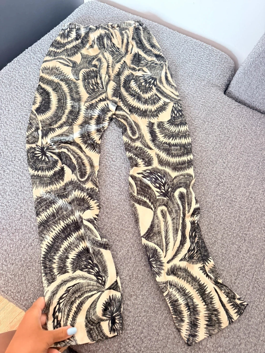 Dries van Noten beige viscose acetate fluid trousers - view 2