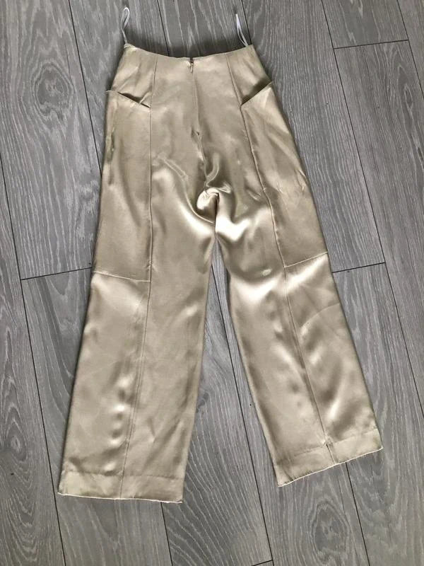 By Malene Birger gold viscose high-waisted trousers - view 4