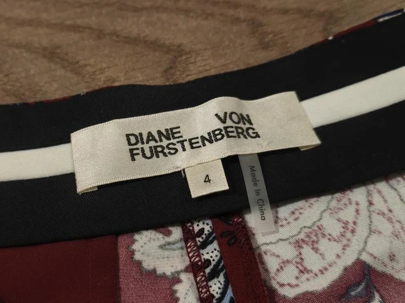 Diane von Furstenberg burgundy viscose silk trousers - view 5