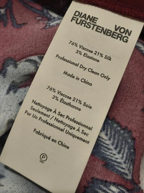 Diane von Furstenberg burgundy viscose silk trousers - view 6