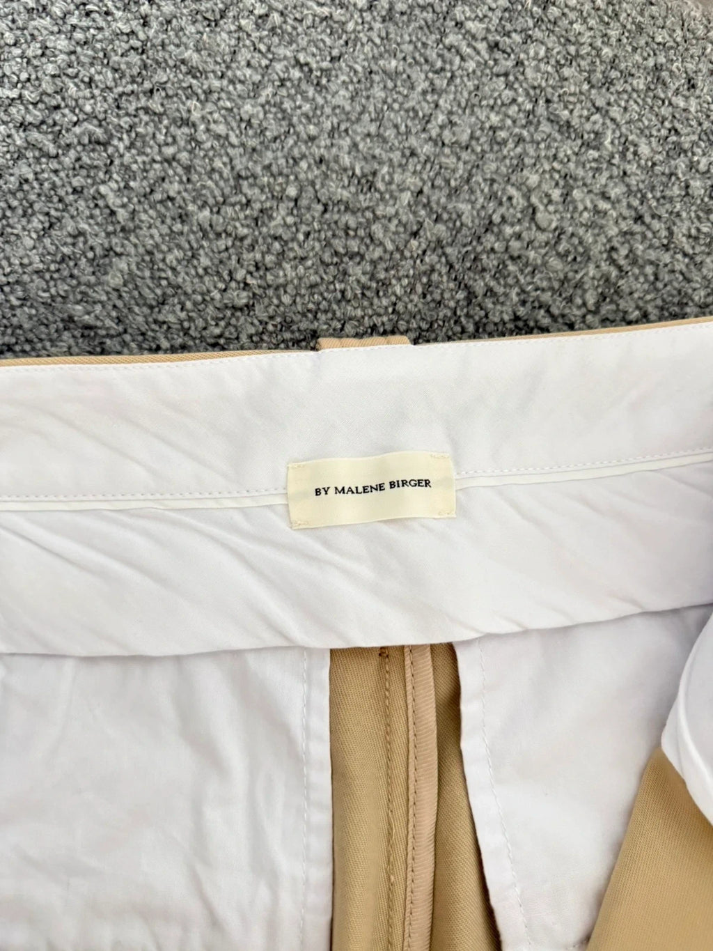 By Malene Birger beige wool high-waisted wide-leg trousers - view 6