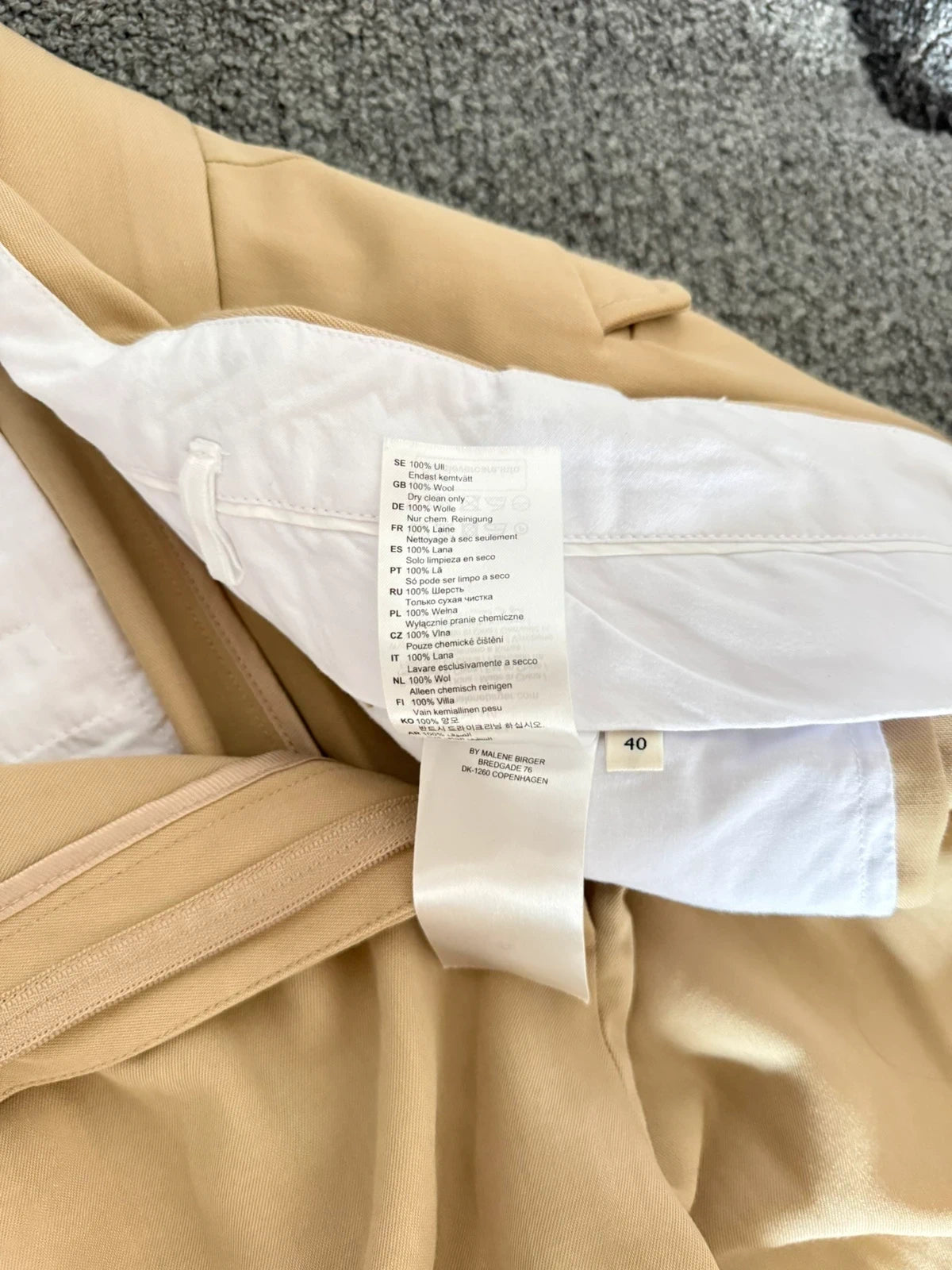 By Malene Birger beige wool high-waisted wide-leg trousers - view 8