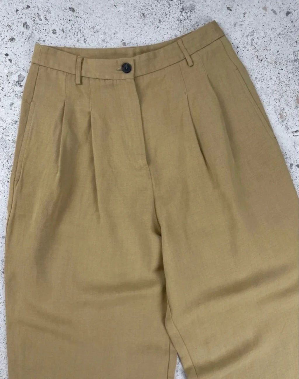 Roberto Collina mustard viscose linen wide-leg trousers - view 2
