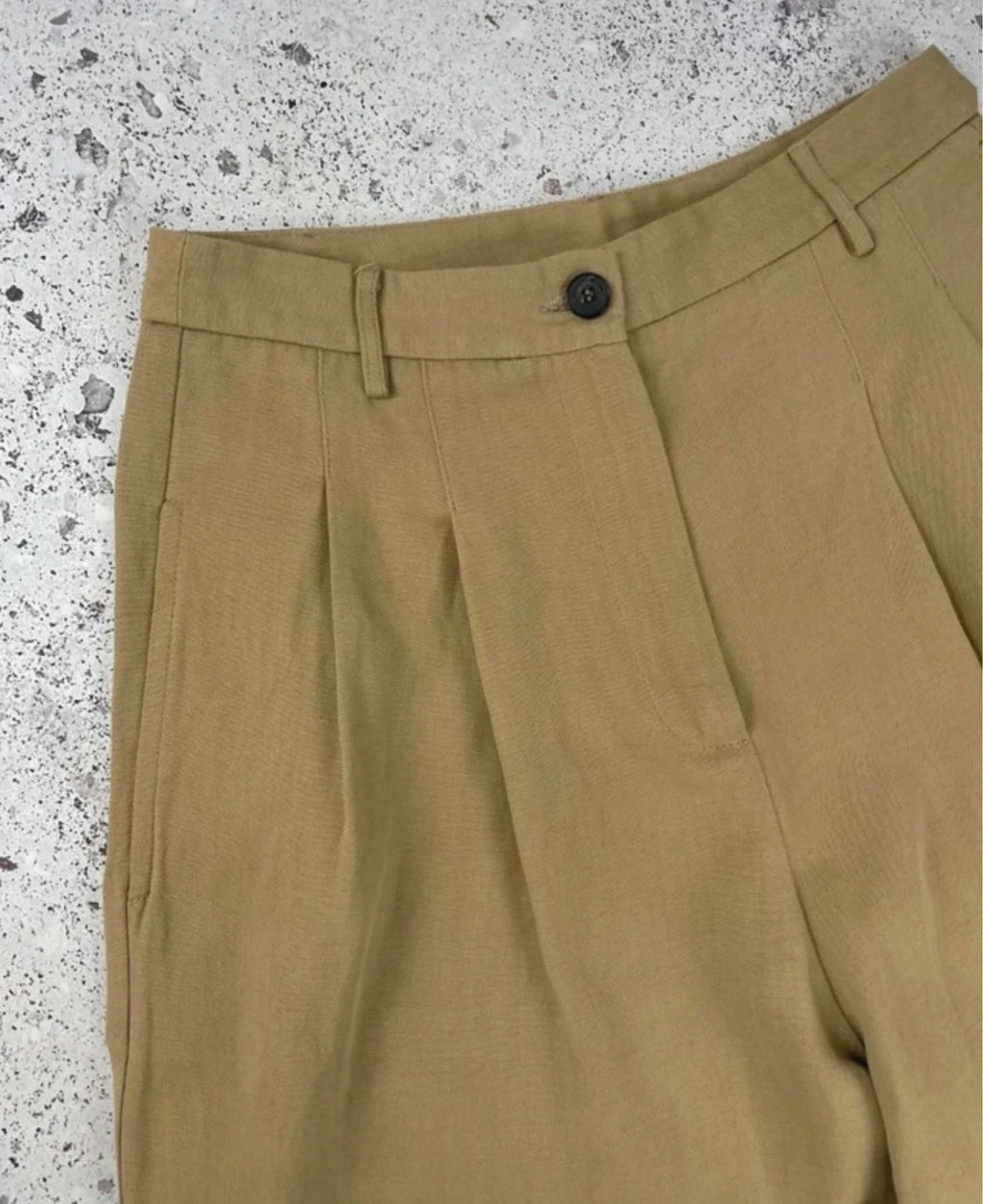 Roberto Collina mustard viscose linen wide-leg trousers - view 4