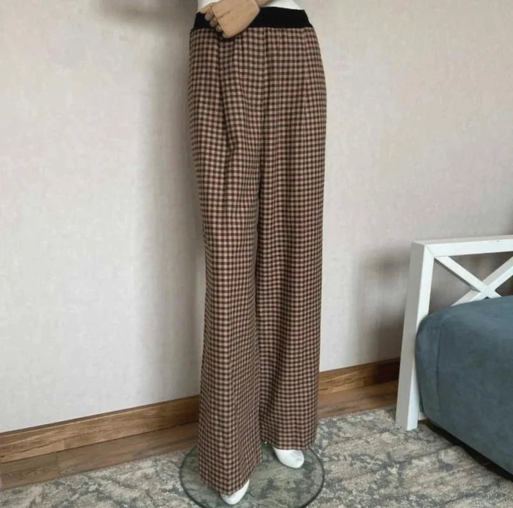 Momoni khaki viscose wool trousers