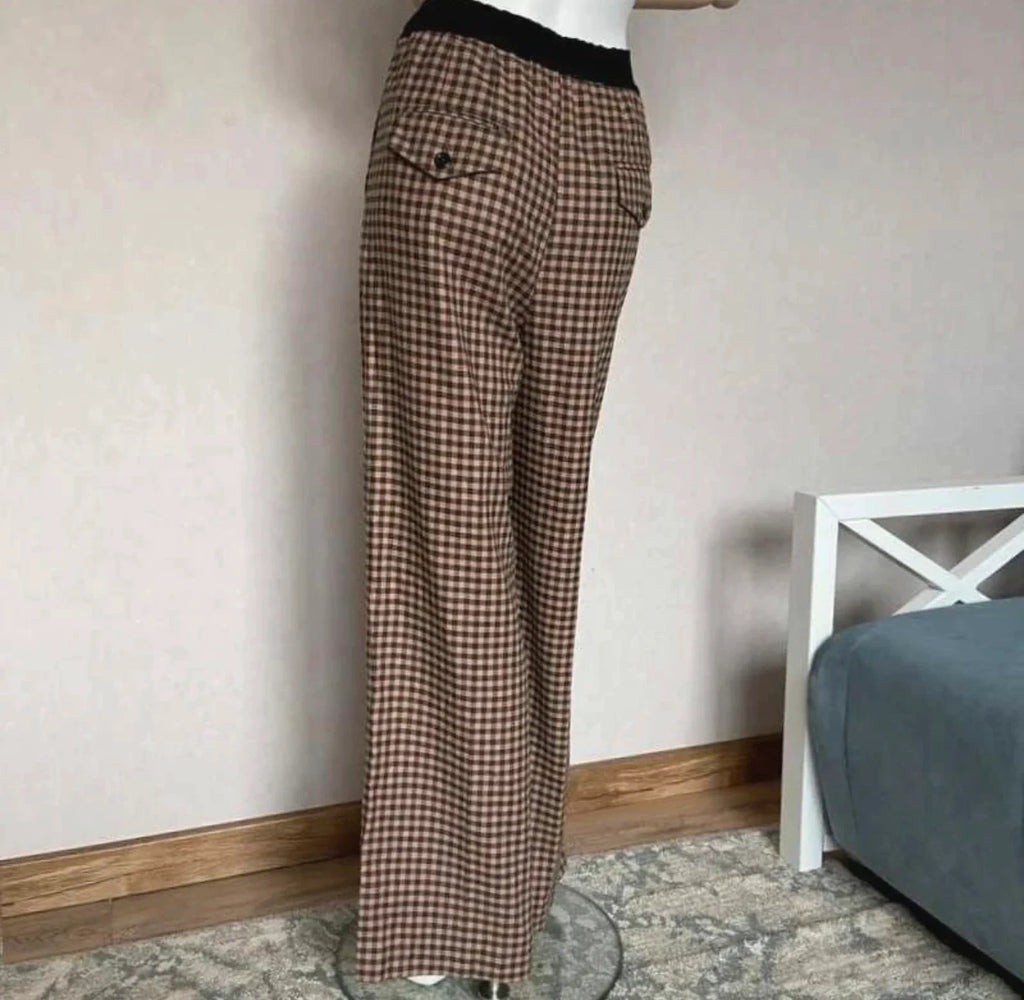 Momoni khaki viscose wool trousers - view 3